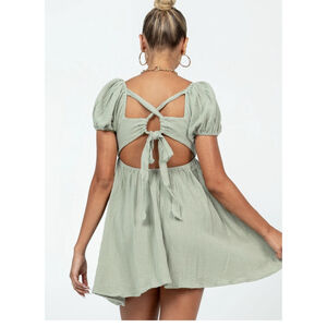 Let's Dance Mini Dress Sage size 12 Cute! O16